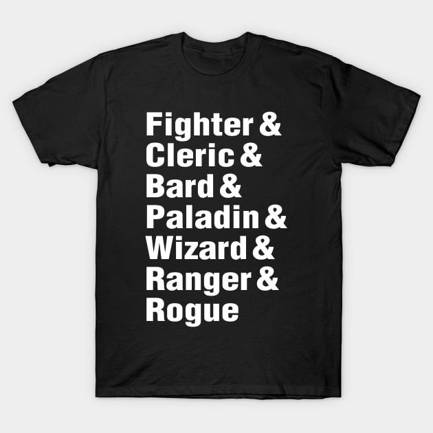 D20 Class List T-Shirt by masciajames